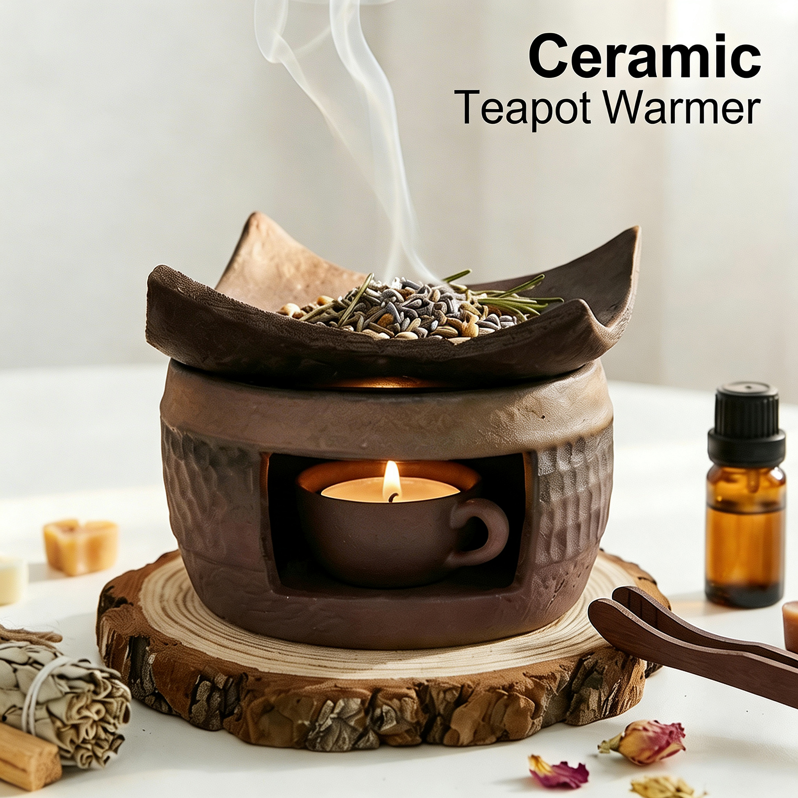 Zen Candle Supplies - Ceramic Teapot Warmer Tea Light Candle