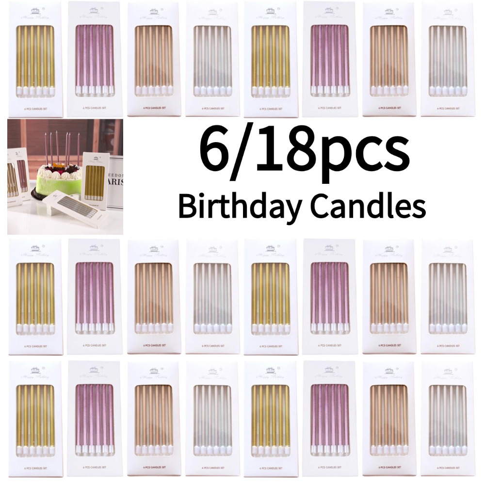 6/18pcs Metal Gold Silver Birt - Candle Supply avis et prix