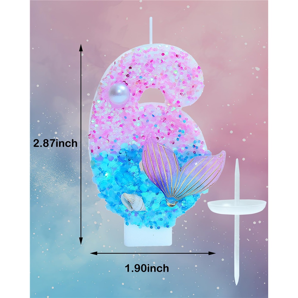 Mermaid Themed Birthday Candle - Candle Supply avis et prix